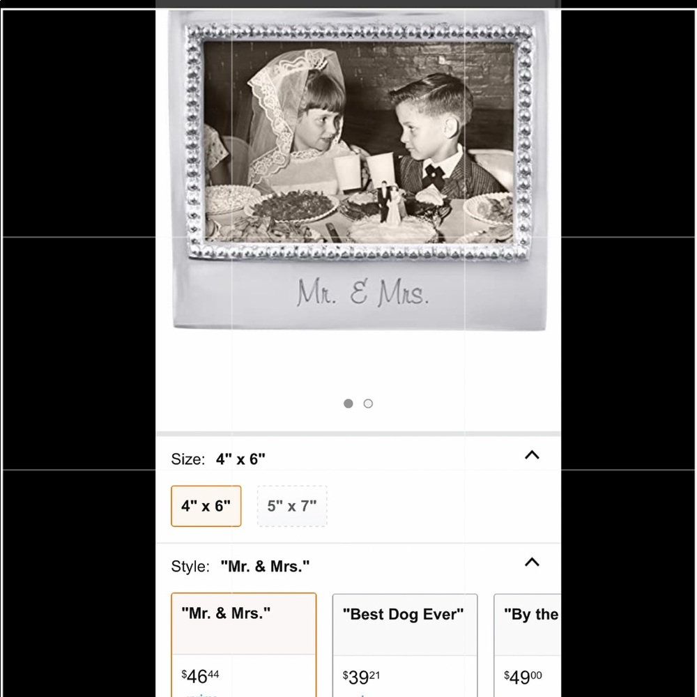 Mariposa Mr. and Mrs. silver frame NWT